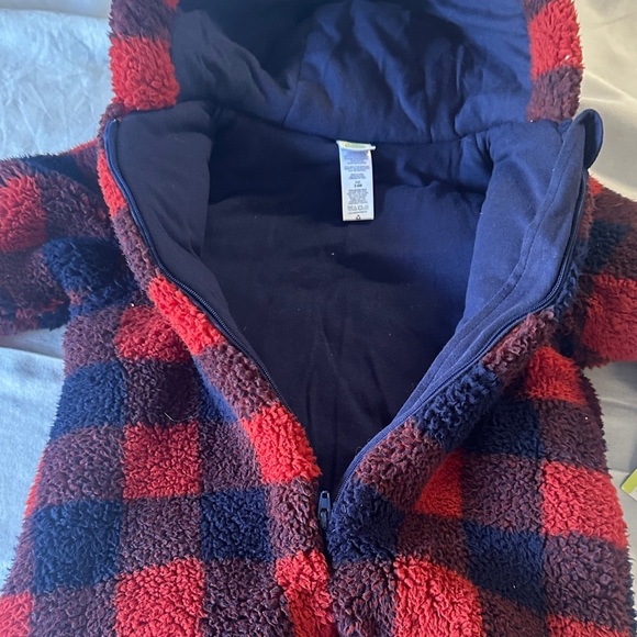 Little Me Red and Navy Baby Snowsuit/bunting bag - Picture 6 of 6